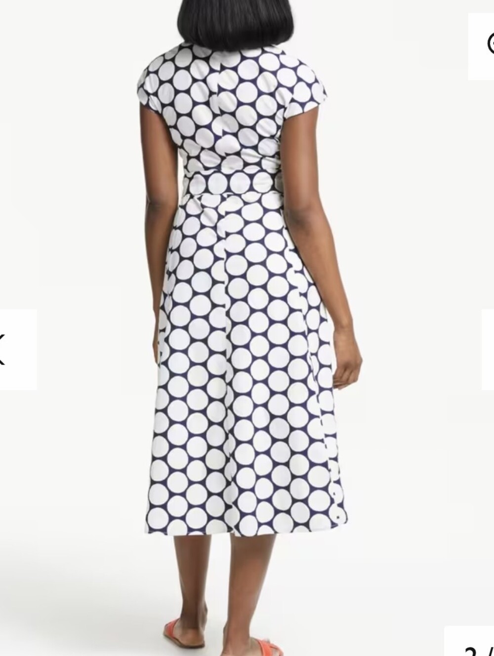 Boden Tori Cotton Midi Dress White/Navy Sz 2 Petite - Picture 2 of 12